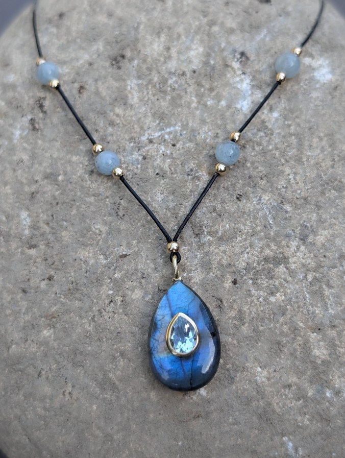 Labradorite and topaz necklace